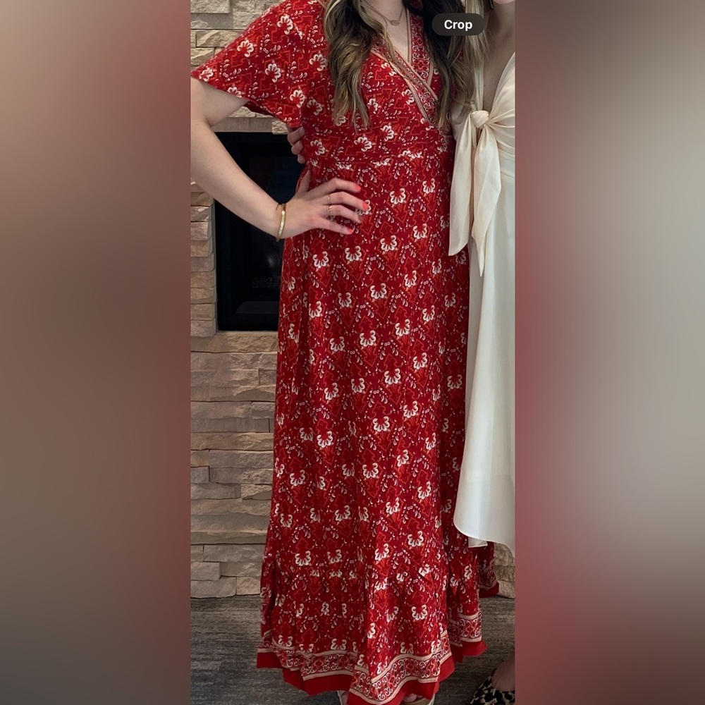 Boho Red Wrap Dress 🌹 size L